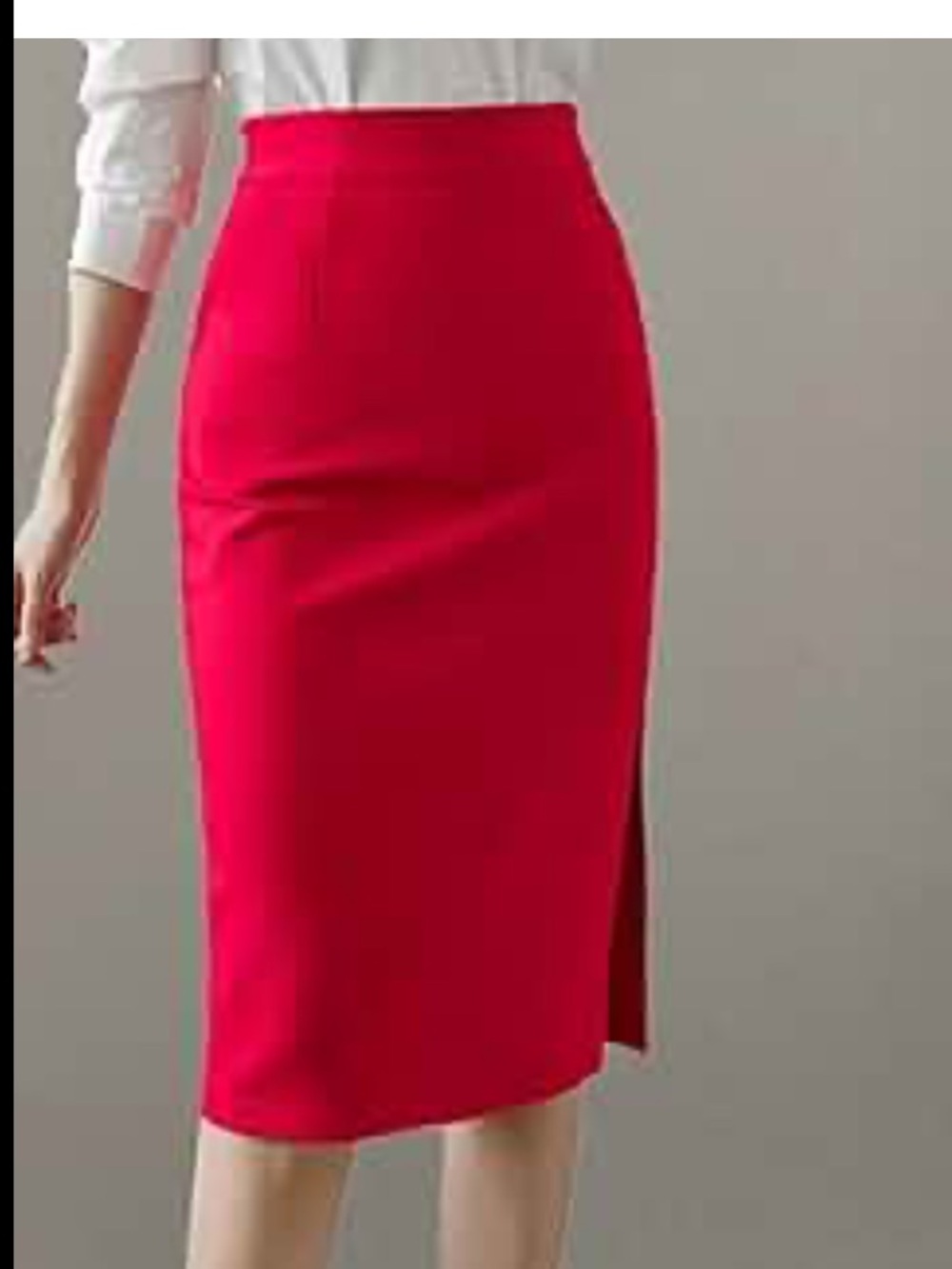 Classic Red Pencil Skirt - Women's Workwear